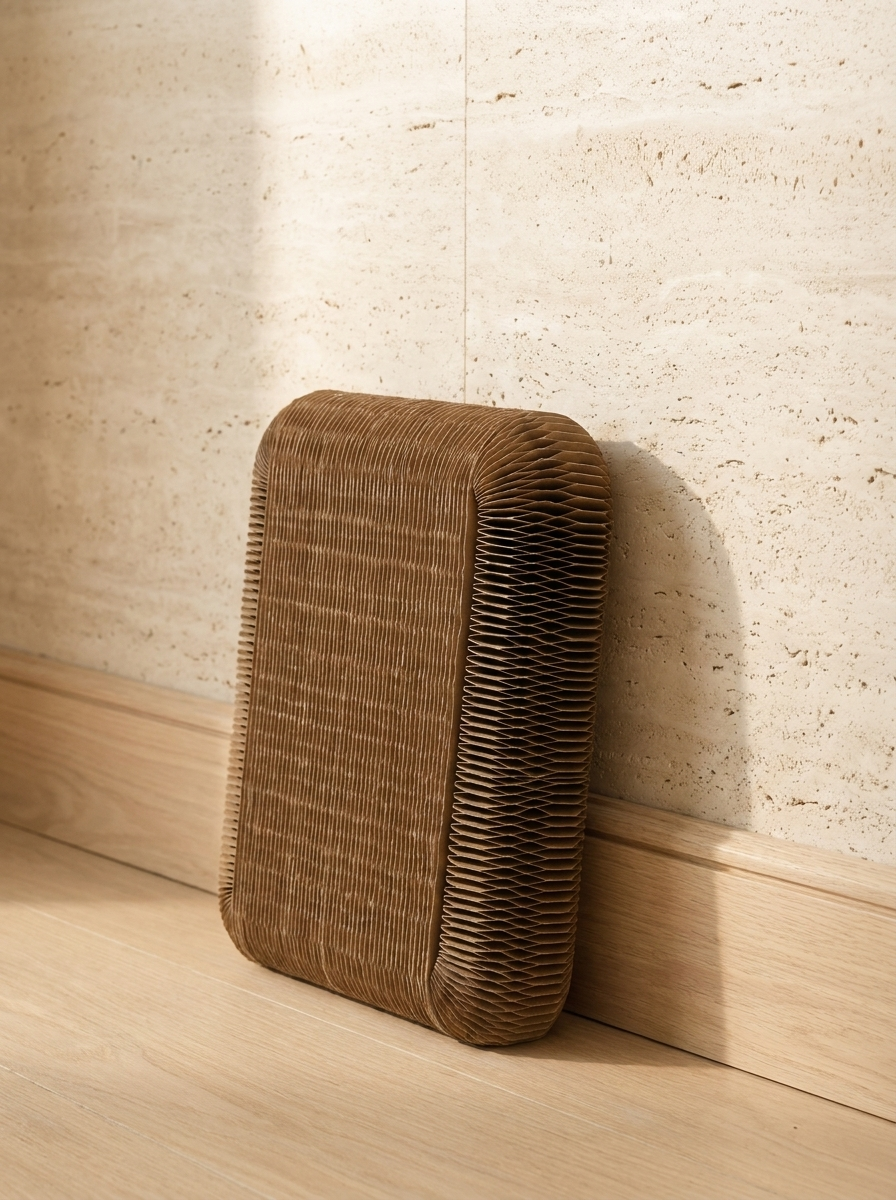 Mazely folded flat against a wall