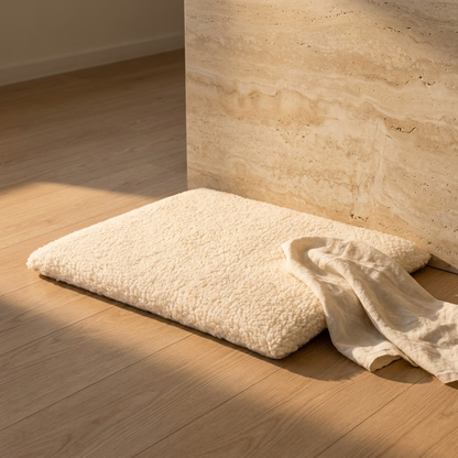 Thermara cat pad on an oak floor in sunlight